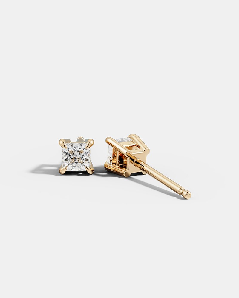 Princess-Cut Solitaire Studs