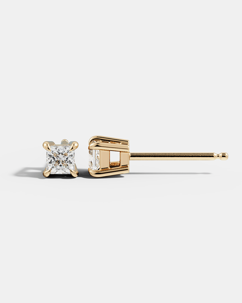 Princess-Cut Solitaire Studs