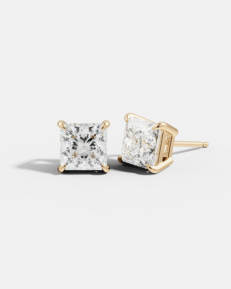 Princess-Cut Solitaire Studs