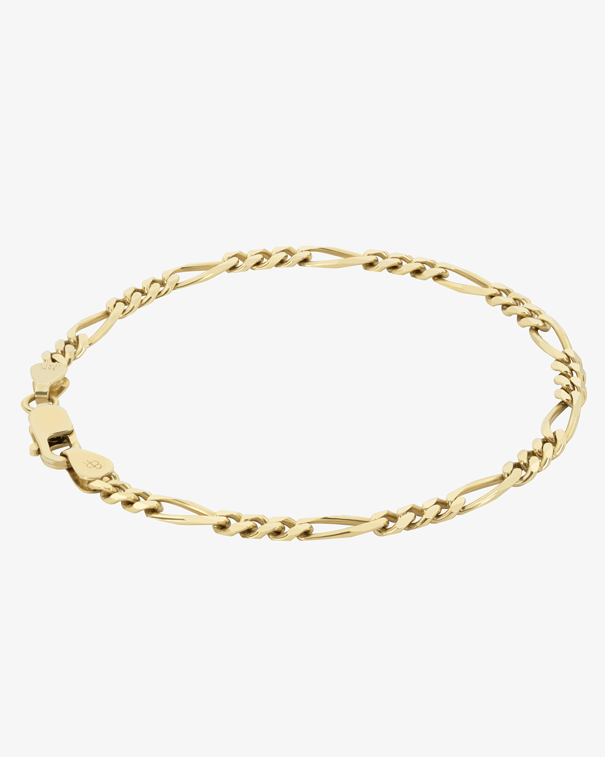 3.4mm Solid Figaro Bracelet