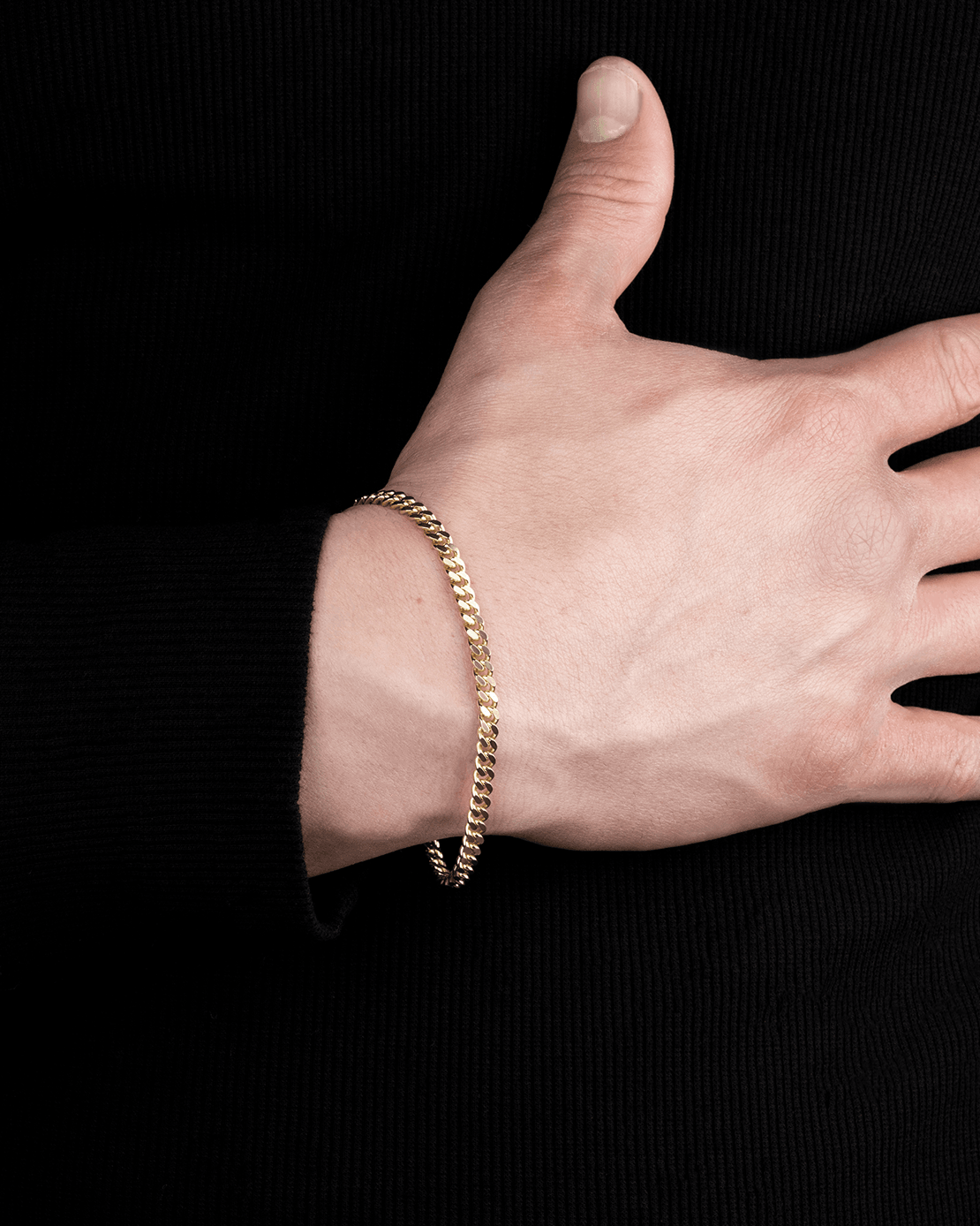 4.2mm Solid Cuban Link Bracelet