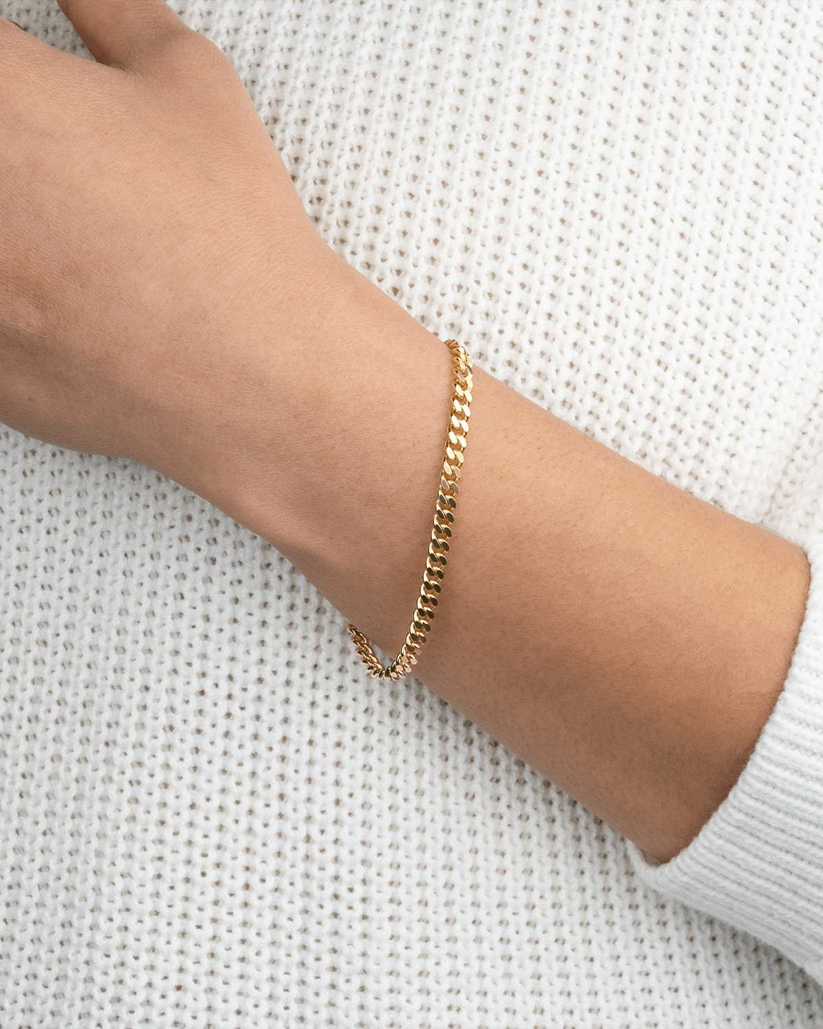 4.2mm Solid Cuban Link Bracelet