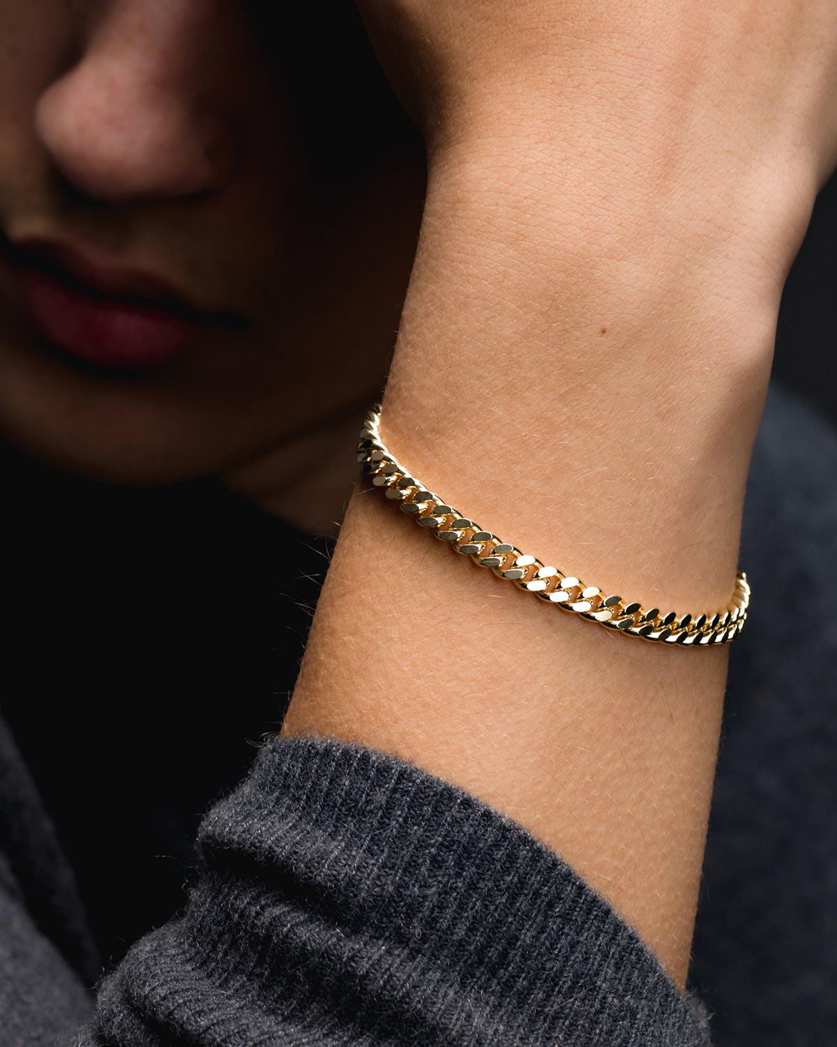 5.6mm Solid Cuban Link Bracelet