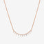 Curved Bar Necklace In 18K Rose Gold With Diamonds