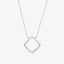 Square Necklace In 18K White Gold With Diamonds