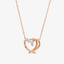 Heart Necklace In 18K Rose Gold With Diamonds