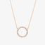 Circle Necklace In 18K Rose Gold With Diamonds