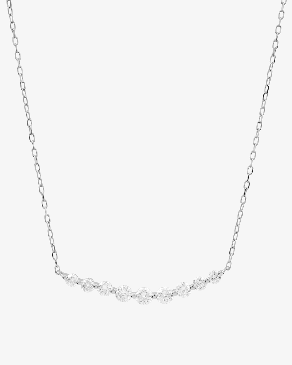 Graduated Curving Bar Necklace