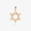 Star of David Large Pendant In 14K Yellow Gold With Diamonds