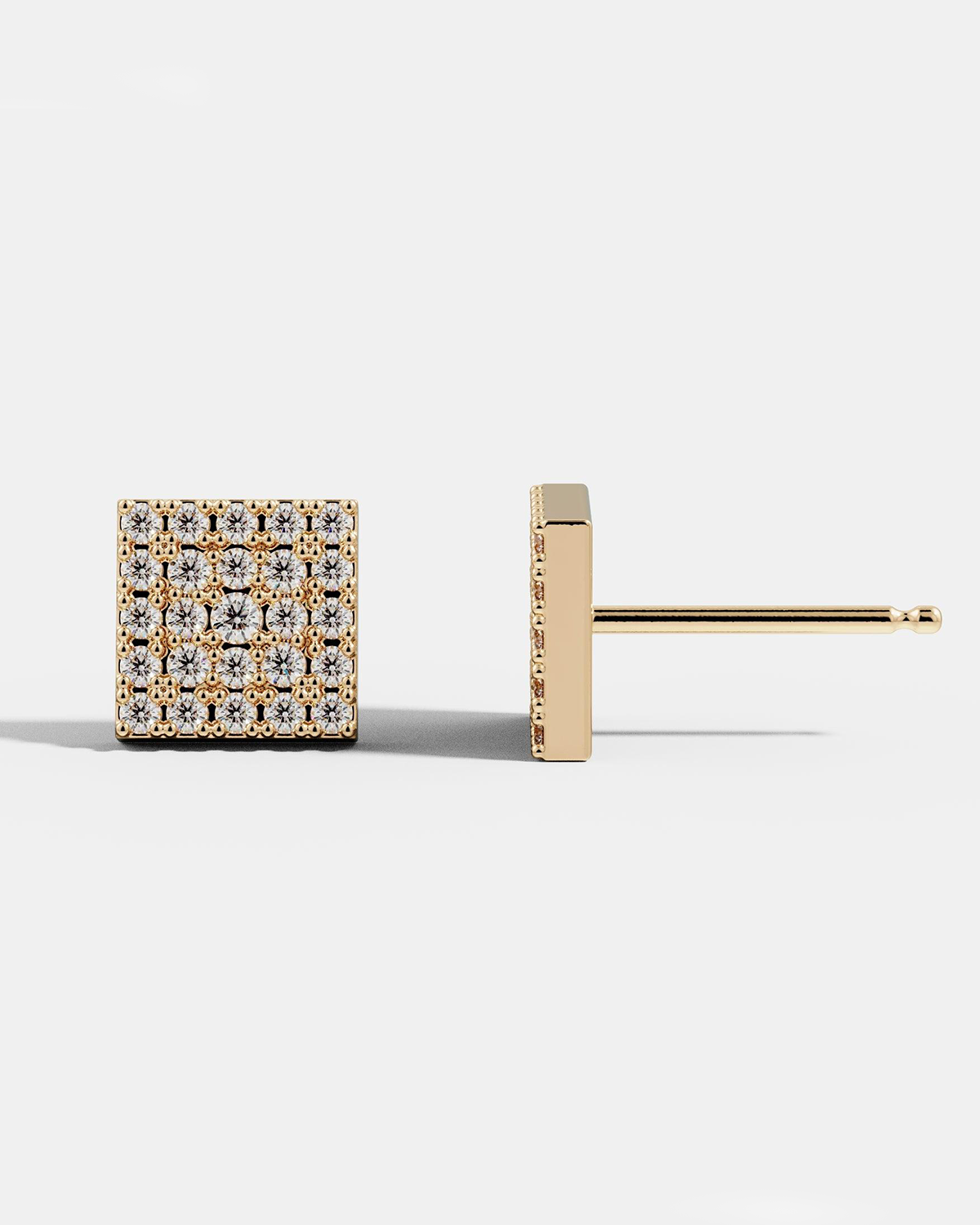 Pavé Square Studs