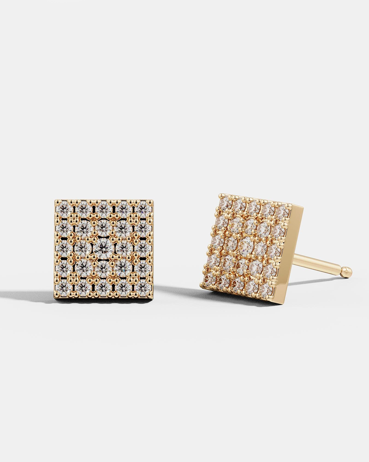 Pavé Square Studs