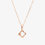 Clover Necklace In 18K Rose Gold With Diamonds