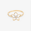 Flower Ring In 18K Yellow Gold With Diamonds