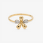 Flower Ring In 18K Yellow Gold With Diamonds