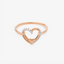 Heart Ring In 18K Rose Gold With Diamonds