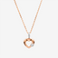 Heart Necklace In 18K Rose Gold With Diamonds