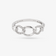 Round Link Ring In 18K White Gold With Diamonds