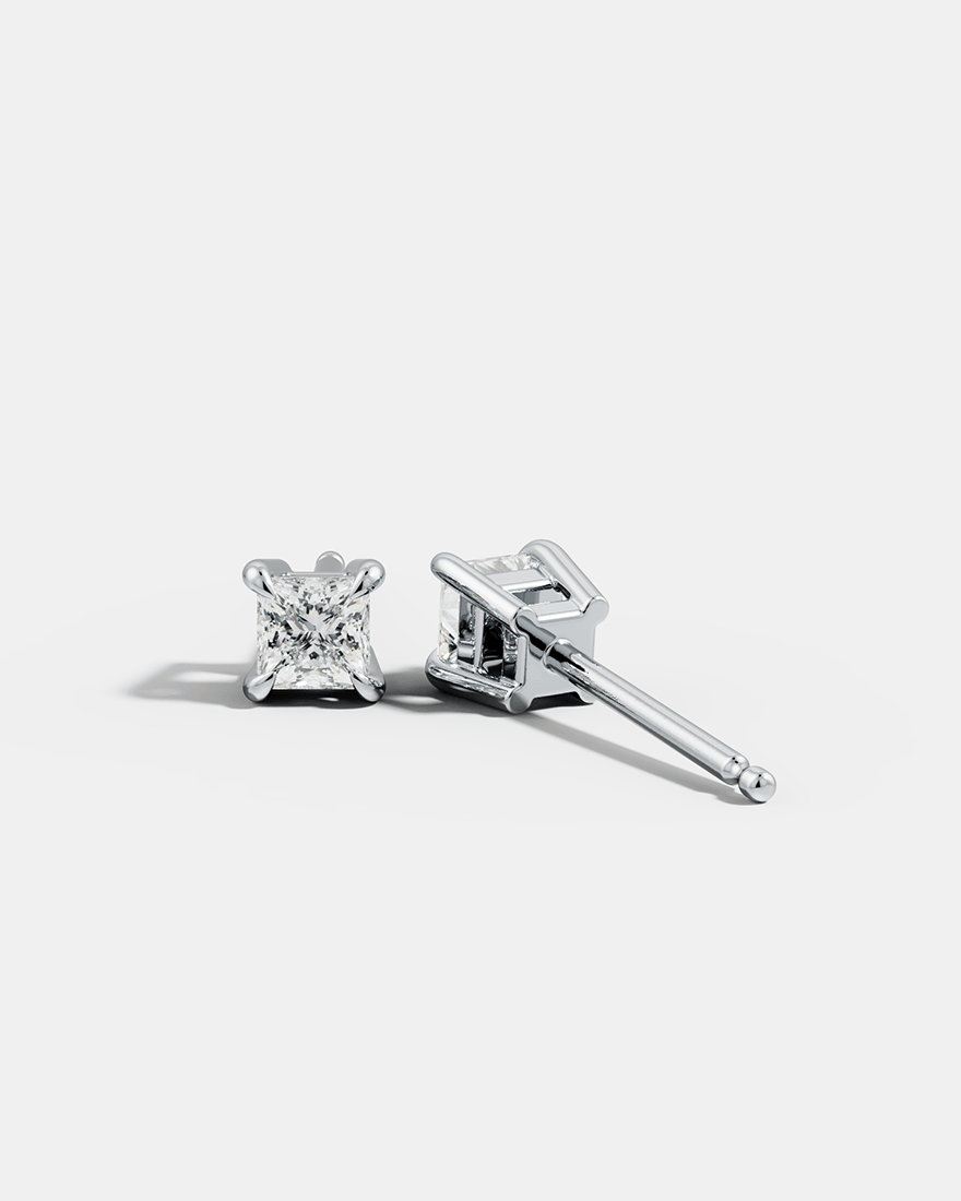 Princess-Cut Solitaire Studs