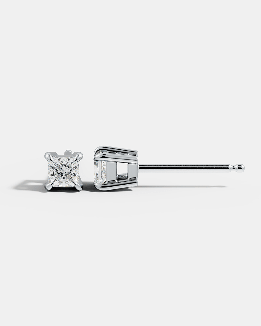 Princess-Cut Solitaire Studs