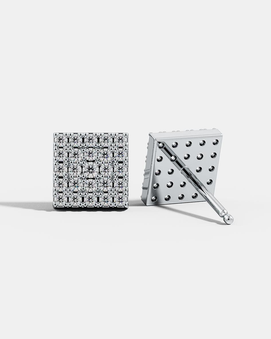 Pavé Square Studs