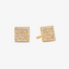 Square Stud Earrings In 14K Yellow Gold With Diamonds