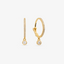 Drop Huggie Earrings In 14K Yellow Gold With Diamonds