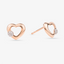 Heart Earrings In 18K Rose Gold With Diamonds