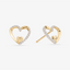 Heart Earrings In 18K Yellow Gold With Diamonds