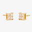 1 Carat Princess-Cut Diamond Stud Earrings In 14K Yellow Gold